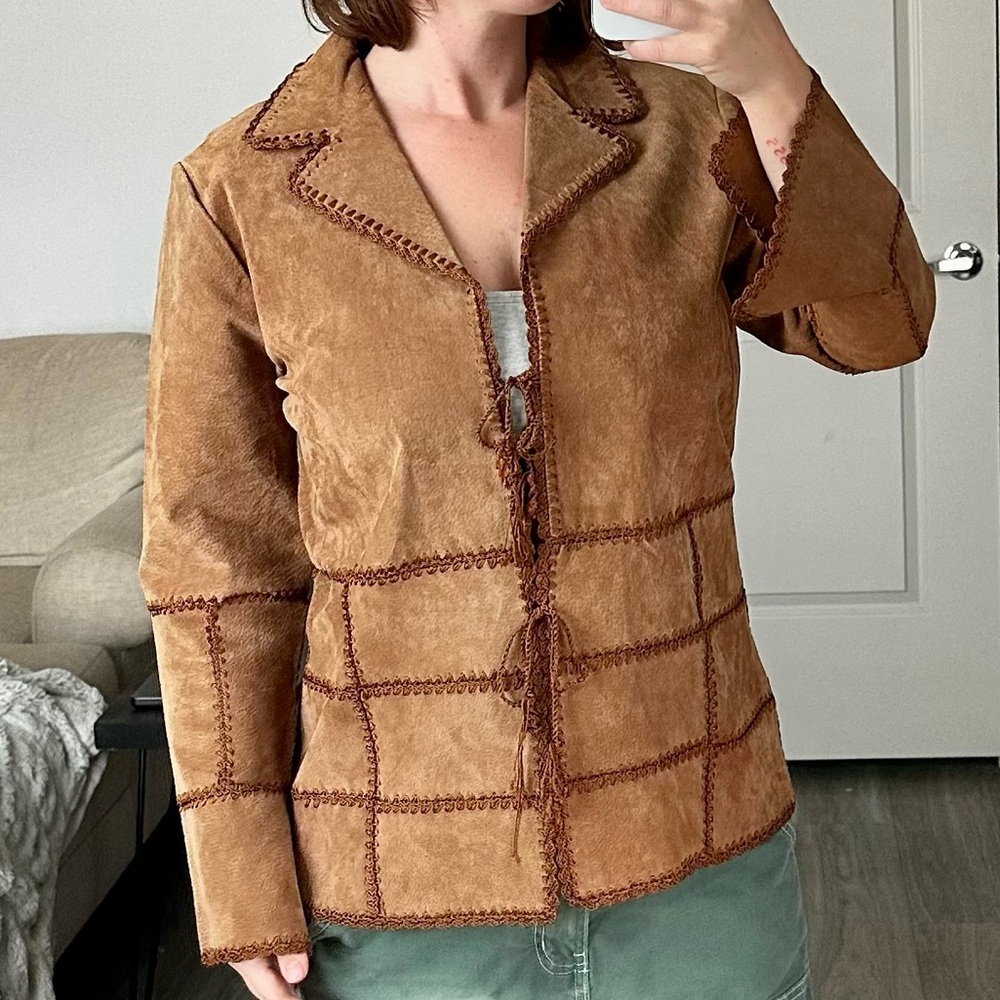 Outbrook Vintage Brown Suede Cottagecore Jacket - Picture 4 of 6
